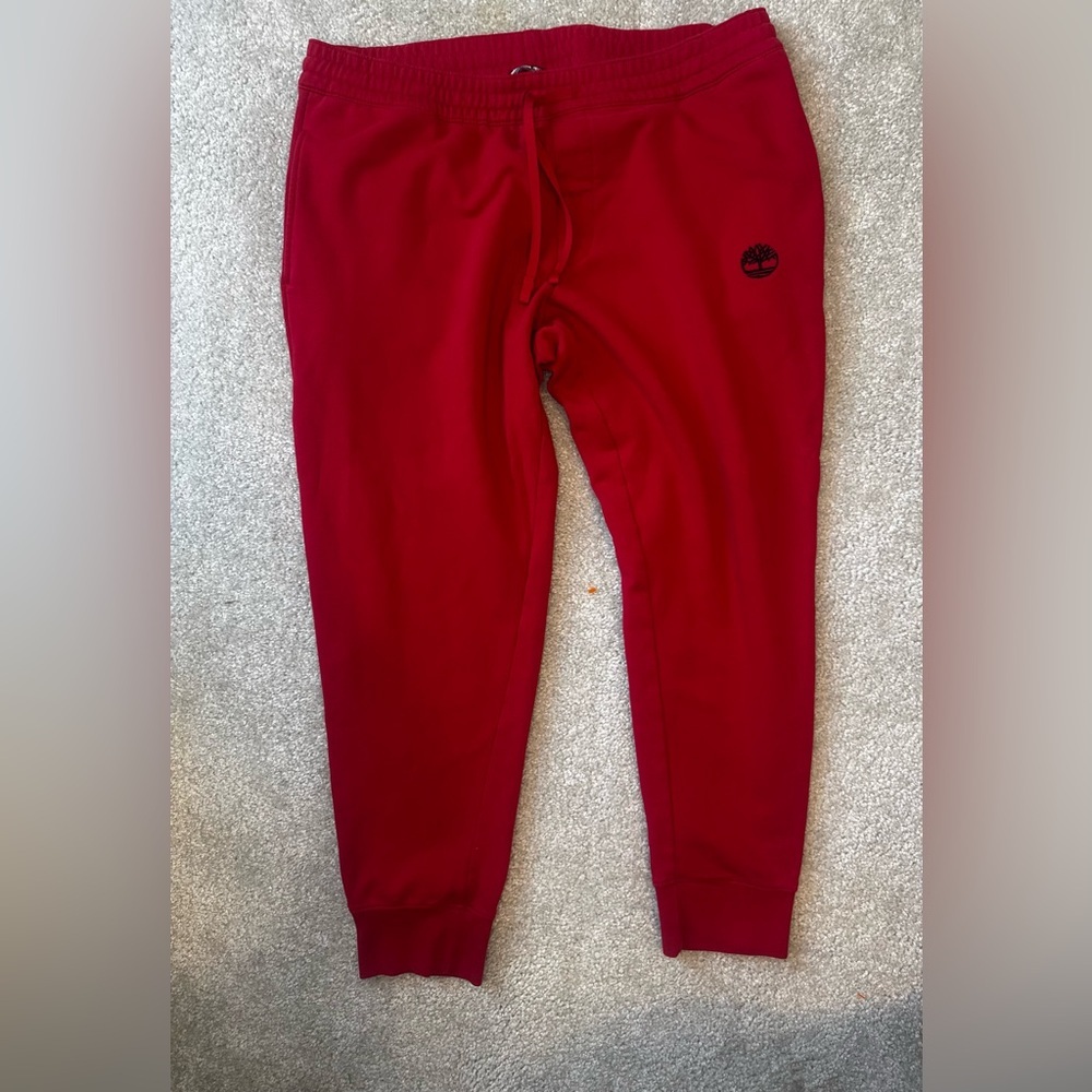 Timberland Men’s XXL Red Sweatpants with Black Logo - Picture 2 of 6